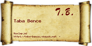 Taba Bence névjegykártya